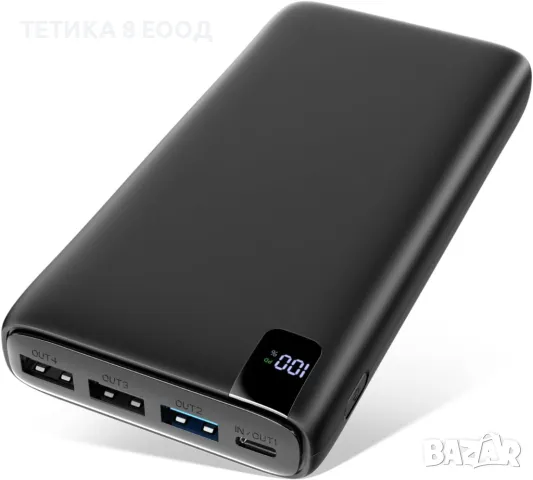 Външна батерия 26800 mAh, USB C с 22,5 W захранване, 4-портово зарядно устройство, снимка 1 - Оригинални батерии - 48980170