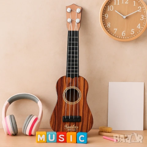 Детска механична китара – Реалистичен дизайн за музикални игри, снимка 2 - Музикални играчки - 51072236