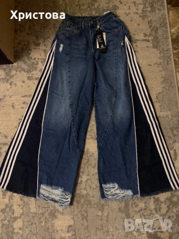 Страхотни дънки с бели кантове, снимка 3 - Дънки - 53891119