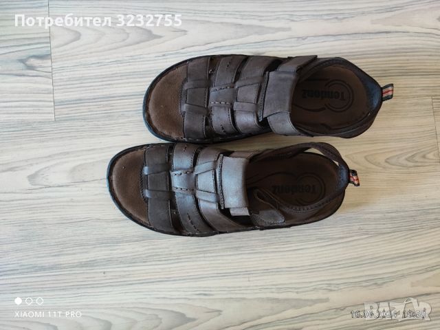 Сандали от естествена кожа, тъмно кафяво! Почти нови!, снимка 1 - Мъжки сандали - 46225948