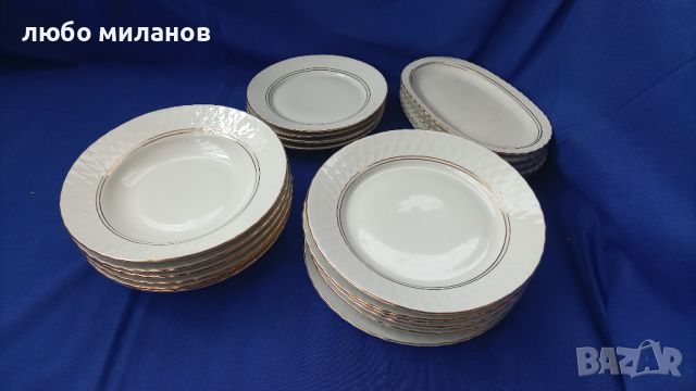 Комплект български чинии, супа, основно, салатни, десертни, релефни фигури, стилни, снимка 8 - Сервизи - 45762416