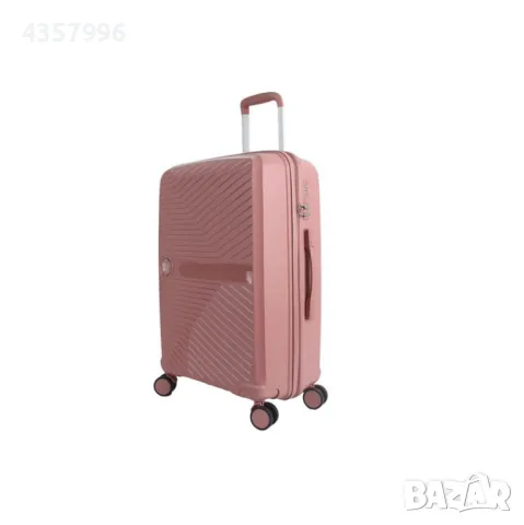 Куфар с колелца, 33л., Розов, снимка 8 - Куфари - 48943936