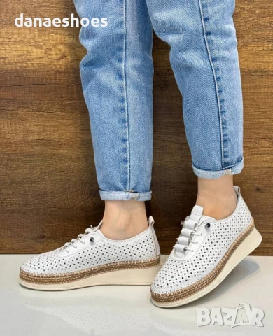 Дамски обувки  от естествена кожа на платформа , снимка 1