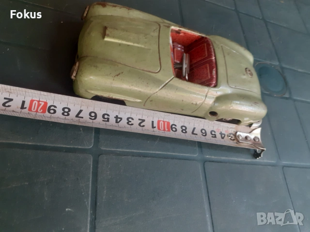 Стара метална германска количка Mercedes с механизъм - рядка, снимка 6 - Антикварни и старинни предмети - 53326865