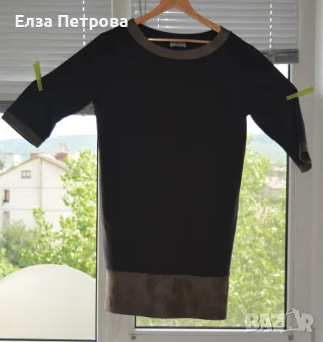 Дамска лятна/ранна есен рокля/туника тъмносива с имитация на кожа; 4XL÷ 5XL, снимка 3 - Рокли - 47300896