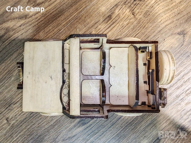 Дървен модел на Джип и Каравана – Craft Camp, снимка 9 - Коли, камиони, мотори, писти - 52738202