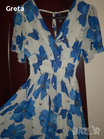 Рокля в турско синьо