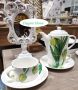 Пролетен порцеланов комплектза чай/капучино за двама, снимка 1 - Сервизи - 45339970