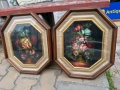 Чифт рисувани картини с рамки и стъкло №8042 , снимка 1