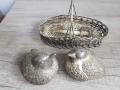 Комплект посребрени солници пилета в кошничка, снимка 6