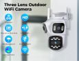 Hiseeu WSA18 8MP 4K 5X Zoom WiFi PTZ IP Външна Камера с Три лещи Три екрана Автоматично проследяване, снимка 2