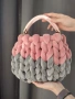 Кадифяна плетена чанта - Chunky yarn bag, снимка 4