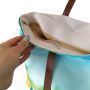 4898 Текстилна плажна чанта с цип принт Плаж, снимка 2
