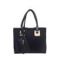 Луксозна дамска чанта от ест. к. със златисти метални елементи в комплект с портмоне 36/26 см, снимка 1