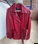 Червено кожено дамско яке , снимка 2
