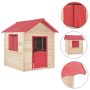 vidaXL Детска къща за игра, чамова дървесина, червена（SKU:91792, снимка 1 - Други стоки за животни - 45294569
