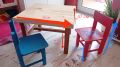 Дървени детски масивна маса и столчета, снимка 2
