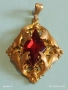 Изящен винтидж медальон с червен камък РУБИН 14479, снимка 2