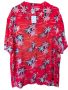 Мъжка риза с флорални елемнти H&M, 100% вискоза, Червена, XL, снимка 1