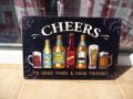 Метална табела бира Хубаво време с добри приятели бутилки чаши халби Наздраве, снимка 1 - Рекламни табели - 46034383