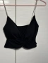 Черен топ с бляскави презрамки, снимка 1