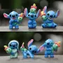 6 бр малки Лило и Стич Stitch фигурки пластмасови PVC за игра и украса торта топери играчки, снимка 2