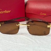 Cartier висок клас мъжки слънчеви очила с дървени дръжки, снимка 8 - Слънчеви и диоптрични очила - 45870838