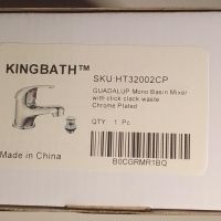 KINGBATH™ Едноръкохватков мини моно смесител за мивка ECO с Click Clack, модерен хромиран, снимка 5 - Мивки - 45616787