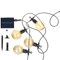 Светещ гирлянд със соларен панел и 10бр. Led лампи, 5 метра, влагозащитен IP65,10x0.2w, 2937b, снимка 6 - Соларни лампи - 45233485