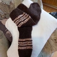 Ръчно плетени мъжки чорапи от вълна, размер 45, снимка 5 - Мъжки чорапи - 44550833