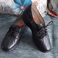 Естествена кожа / маркови ортопедични обувки - половинки "Waldlaufer" luftpolster / номер 37,5 , снимка 1 - Дамски ежедневни обувки - 44985996