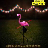 Градинска соларна лампа фламинго - КОД 4157, снимка 1 - Соларни лампи - 45510436