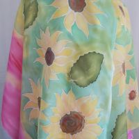 Дамски ръчно рисуван шал , снимка 4 - Шалове - 45840210