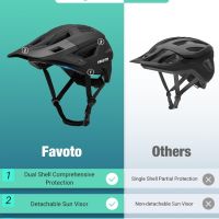 Favoto Каска за планинско колоездене, за MTB и шосеен велосипед, сертифицирана дишаща регулируема, снимка 5 - Аксесоари за велосипеди - 45639258