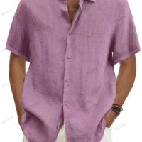 Мъжка ежедневна едноцветна риза с къс ръкав, 9цвята , снимка 4 - Ризи - 45792559