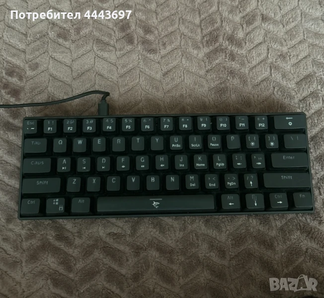 WhiteShark мини геймърска клавиатура – Черна, 60%, запазена, снимка 1