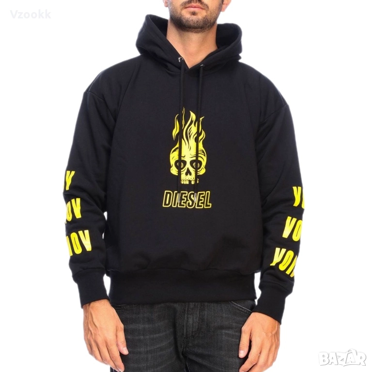 Мъжко горнище Diesel Skull Flaming | L размер, снимка 1