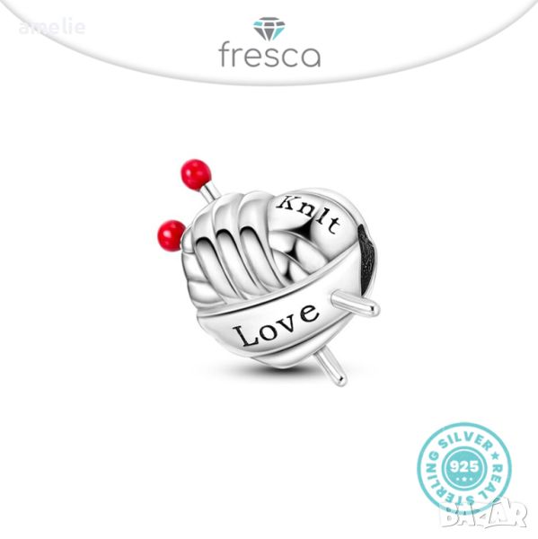 Final SALE! Разпродажба! Талисман Fresca по модел Pandora Пандора сребро 925 Love Knit., снимка 1