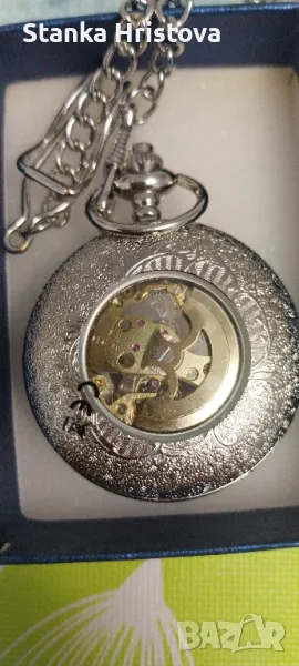 Джобен сребрист часовник., снимка 1