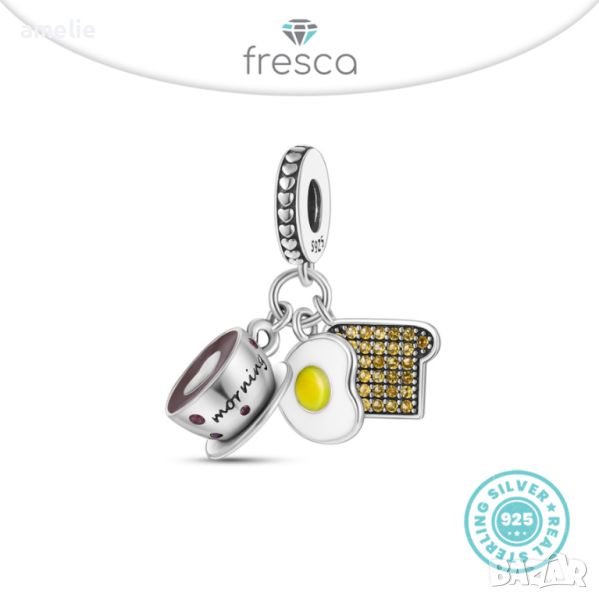 Final SALE! Талисман Fresca по модел тип Пандора 925 Pandora My Breakfast Charm. Колекция Amélie, снимка 1