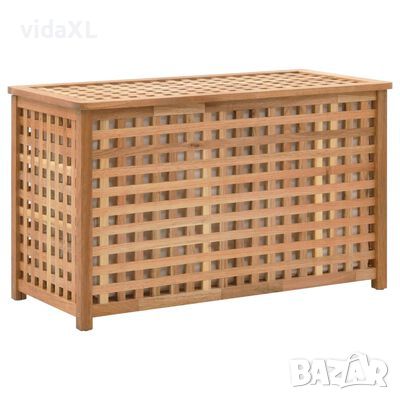 vidaXL Кош за пране, 77,5x37,5x46,5 см, орехова дървесина масив(SKU:247602, снимка 1