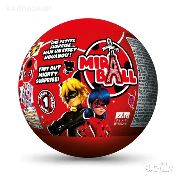 MIRACULOUS Калинката и Котарака Топка с плюшена играчка изненада Miraball M14025, снимка 1