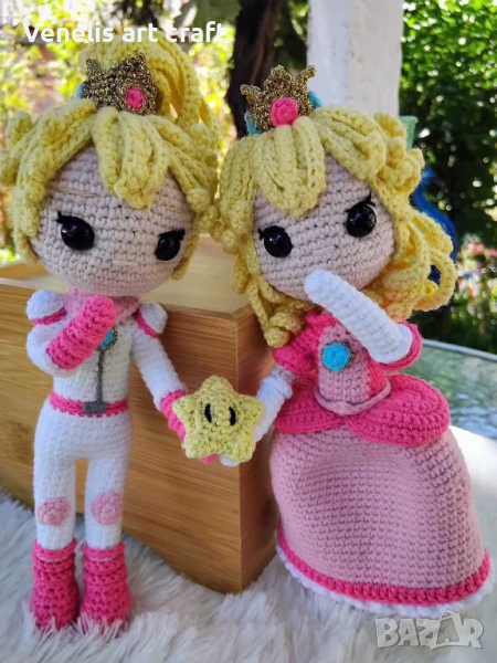 Принцеса Пийч Princess Peach Super Mario Bros/ Плетена кукла , снимка 1