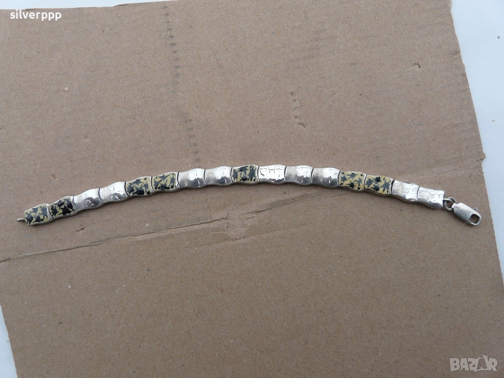  Сребърна гривна - 1 , снимка 1