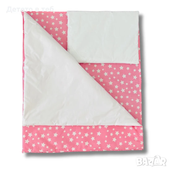 Комплект завивки Розови звезди с бяло, снимка 1