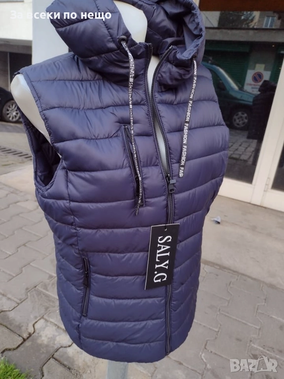 Дамски Тъмносин Елек С Качулка Код SV-8, снимка 1