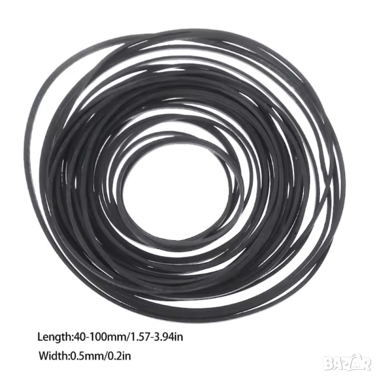 Ремъци за касетофон, 60 броя, дебелина 0.5 милиметра, снимка 1