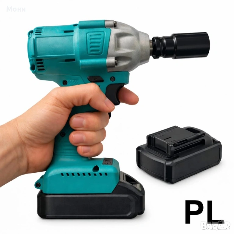 Акумулаторен безжичен гайковерт с LED фенер и батерия (накрайникът се предлага отделно)    Описание:, снимка 1