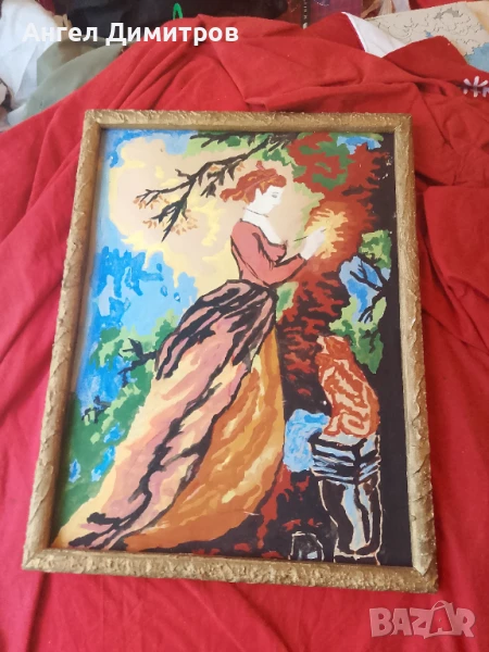 Стара картина смесена техника , снимка 1