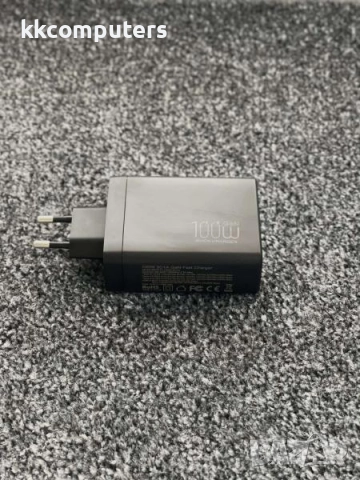 PREMIUM Зарядно/Адаптер 100W GaN 220V / 3xPD 100W / USB 30W / Черен / Баркод : 456529, снимка 3 - Оригинални зарядни - 52172165